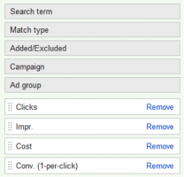 Search Query AdWords parametri